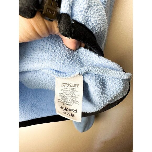 Spyder Full Zip Logo Fleece Blue Sweater Jacket Ladies 8 Womens Athletic Outdoor - Picture 6 of 8